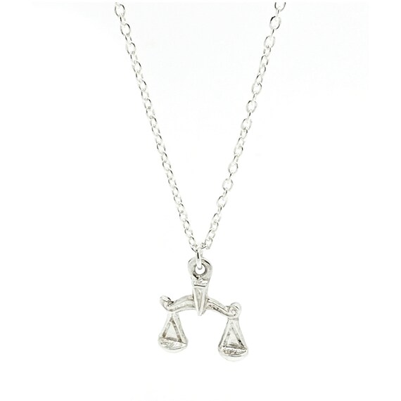 Vintage 1960s Silver Libra Charm Necklace