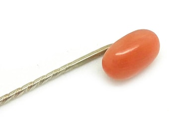 Antique Victorian Coral Stick Pin Brooch