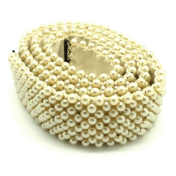 Vintage 1950s Faux Pearl Wedding Belt