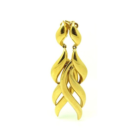 Vintage 1980s Gold Plated Statement Clip on Earrin