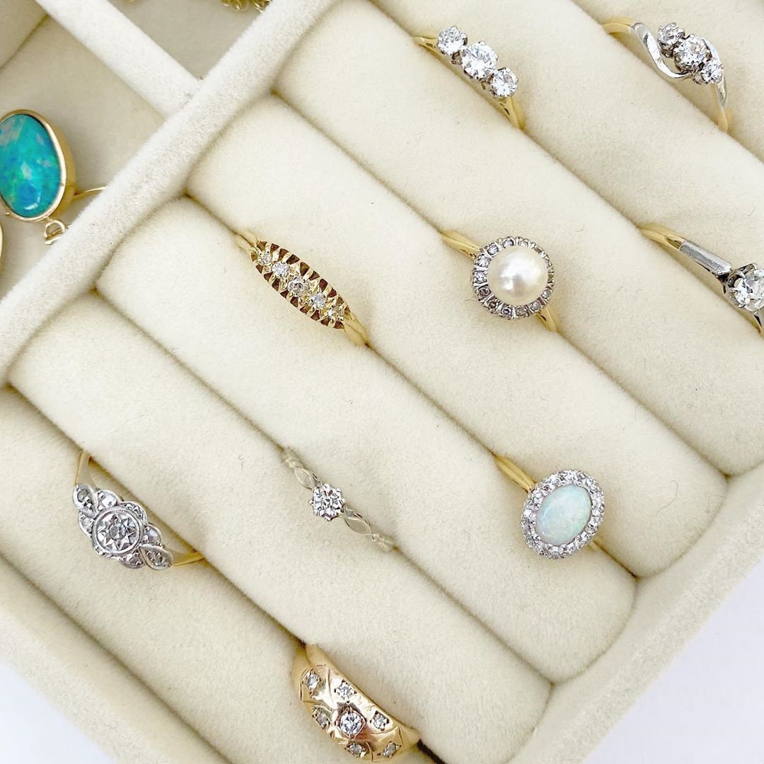 Vintage Diamond Ring 1930s Engagement Ring Three Stone Ring | Etsy