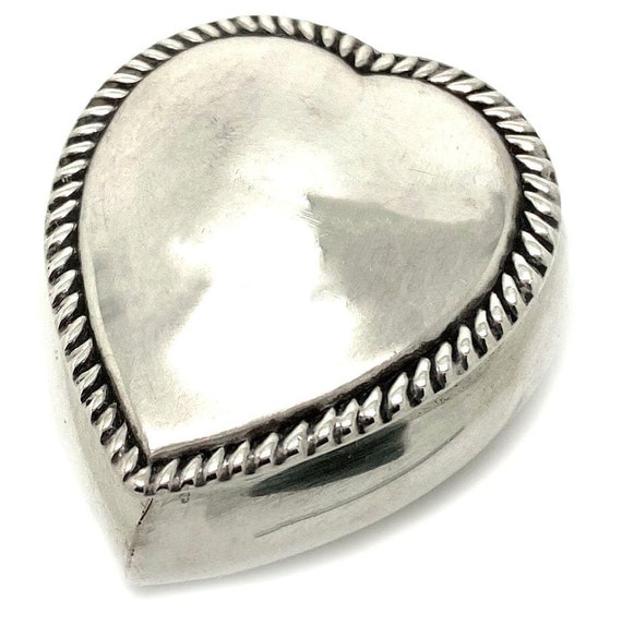 Antique Victorian 1899 Silver Heart Trinket Jewel… - image 6