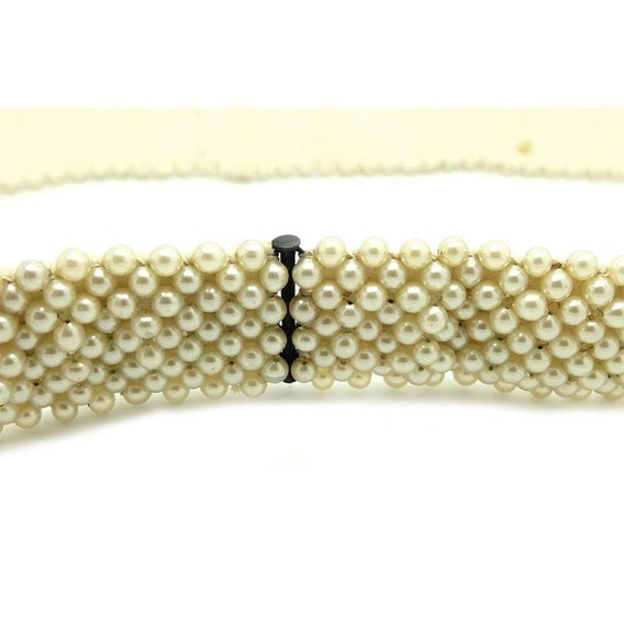 Vintage 1950s Faux Pearl Wedding Belt - image 4