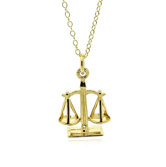 Vintage Libra Charm | 1970s Libra Necklace | 9ct G