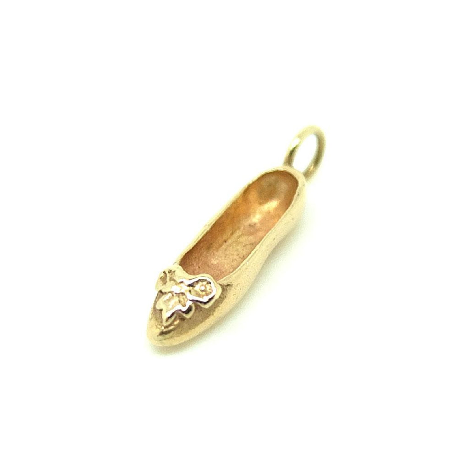 vintage charm necklace | 1960s gold charm | ballet shoe | charm necklace | delicate gold necklace | dancing charm