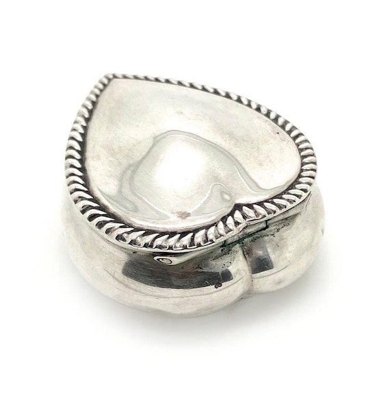 Antique Victorian 1899 Silver Heart Trinket Jewel… - image 3