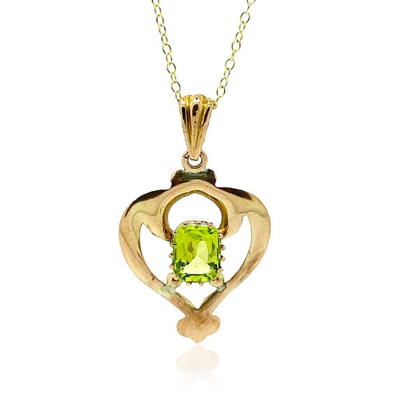 Art Nouveau 9ct Gold Heart Pendant