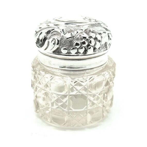 ジュエリーボックス　アンティーク　シルバー　英国製 アンティーク ビクトリア朝 1837年製 スターリングシルバー＆ガラス