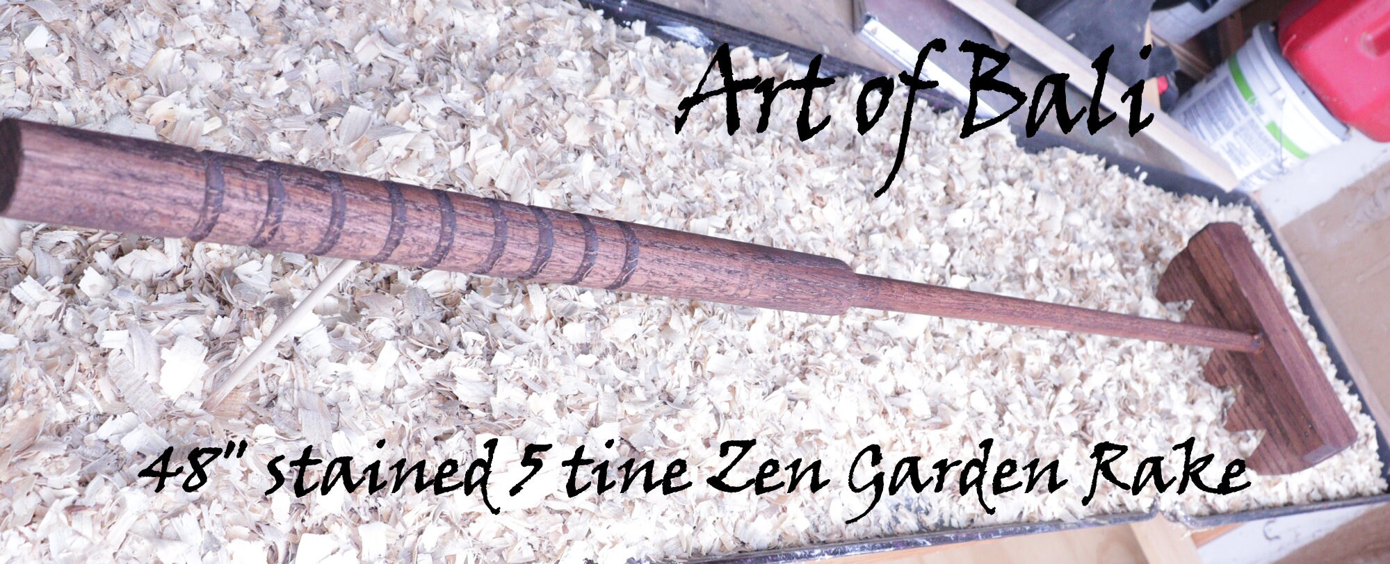 Full Size 48 5 Tine Saw Tooth stained Zen Garden Rake Authentic Art of