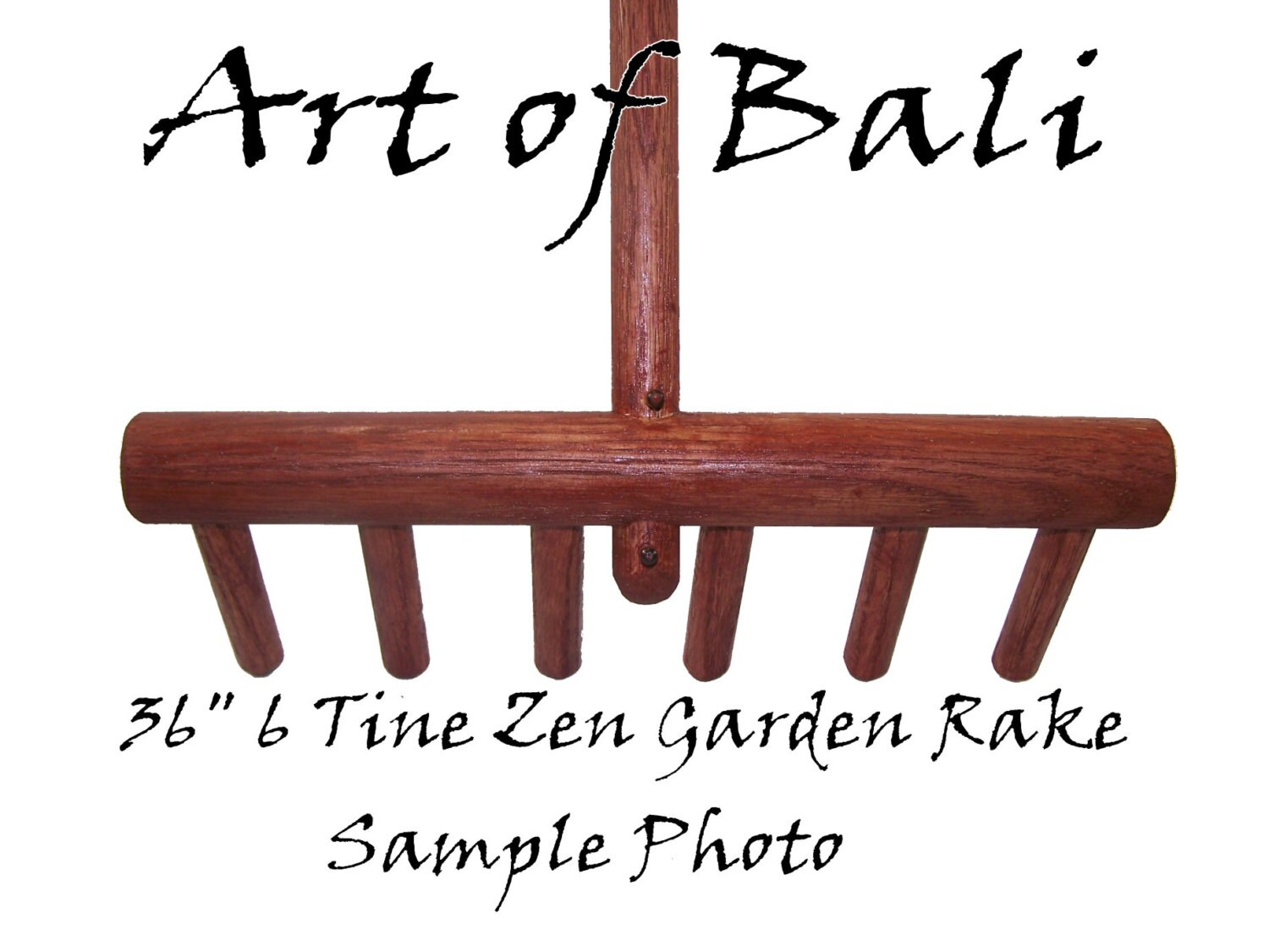 Full Size 36 6 tine stained Zen Garden Rake | Etsy