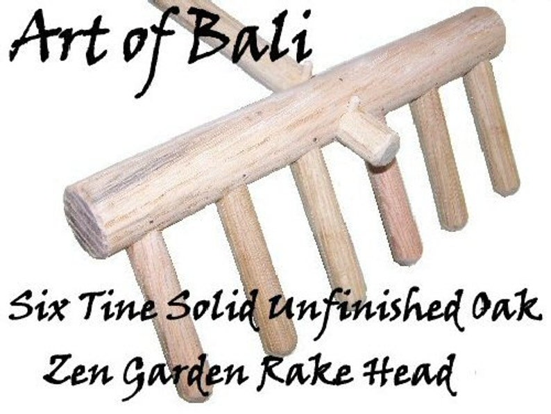 Full Size 36 6 Tine unstained Zen Garden Rake Authentic Art of Bali