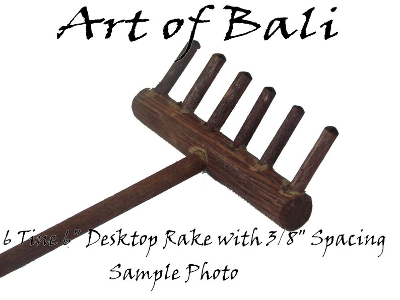 Authentic Art of Bali Brand Zen Garden Rakes Standard 6 Tine Desktop