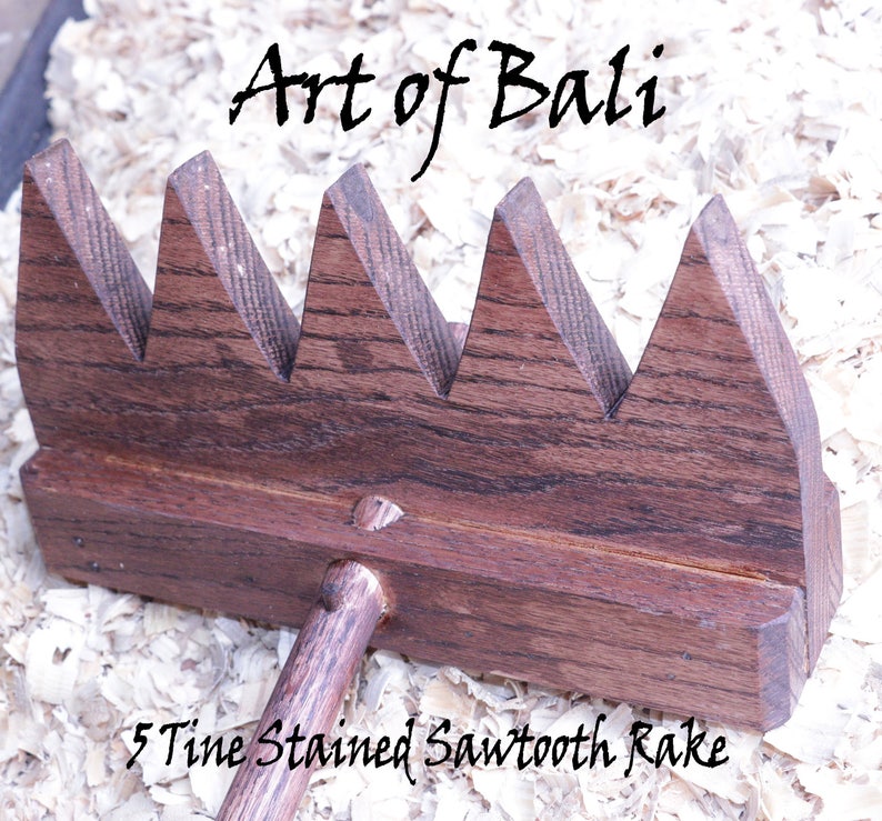 Full Size 48 5 Tine Saw Tooth stained Zen Garden Rake | Etsy