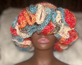 That Orangie Crochet Ruffle Hat