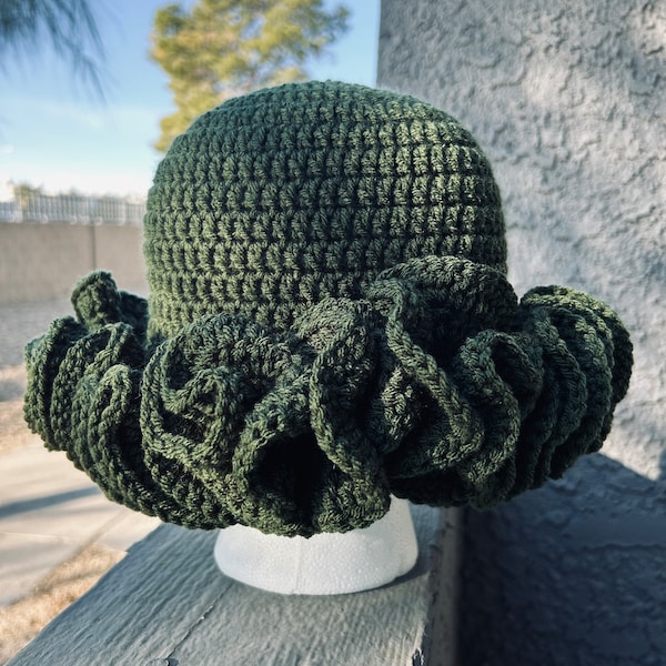 Crochet Ruffle Hat