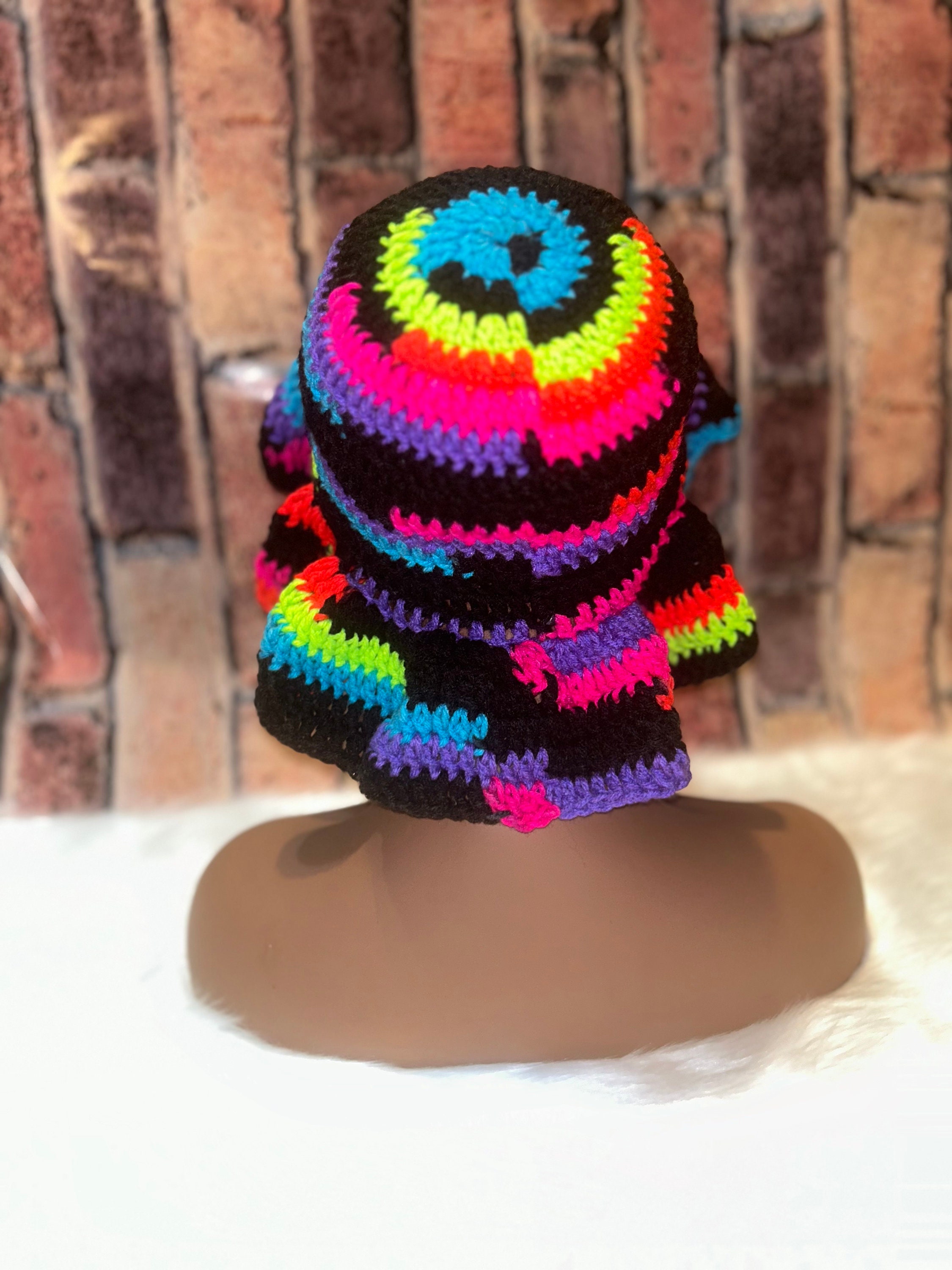 Neon Rope Hat Neon Colored Relaxed Ruffle Crochet Hat - Etsy