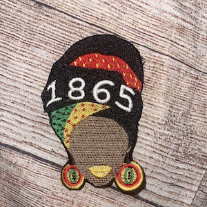 Embroidered Lady Juneteenth Patch | Juneteenth Patch | 1865 Patch