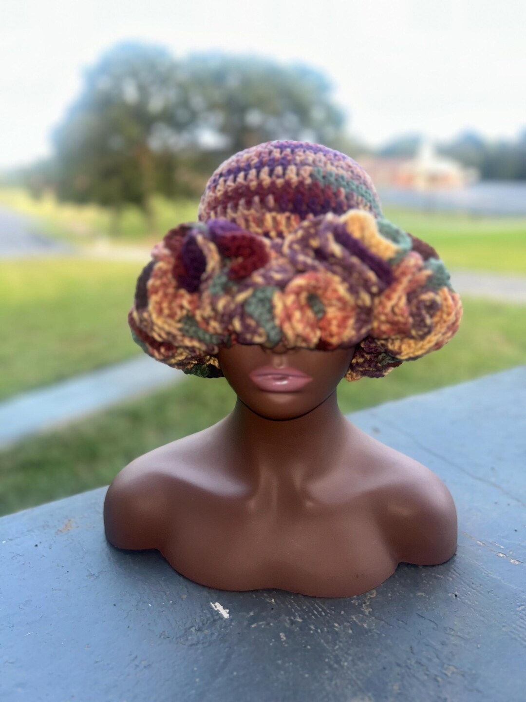 Plum Gaze Crochet Ruffle Hat - Etsy