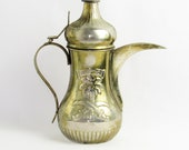 Mid Century Gold Plated Sterling Silver Saudi Arabia Coffee Pot Tea Pot Dallah