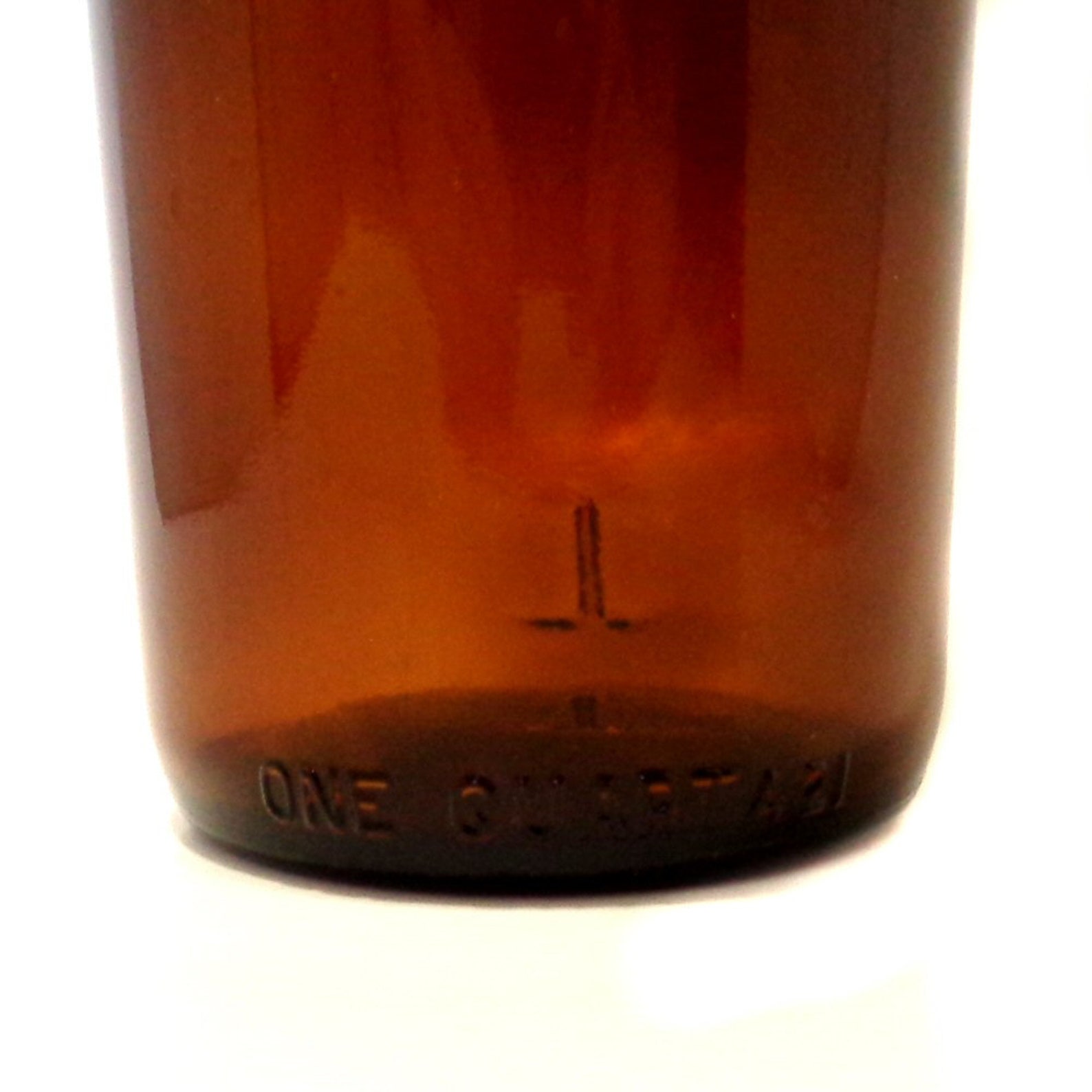 Vintage Hillsboro Glass Company Amber Liquor Bottle 1 Quart Etsy