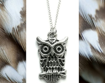 Silver Owl Necklace // Silver Owl Pendant // Owl Gift For Her