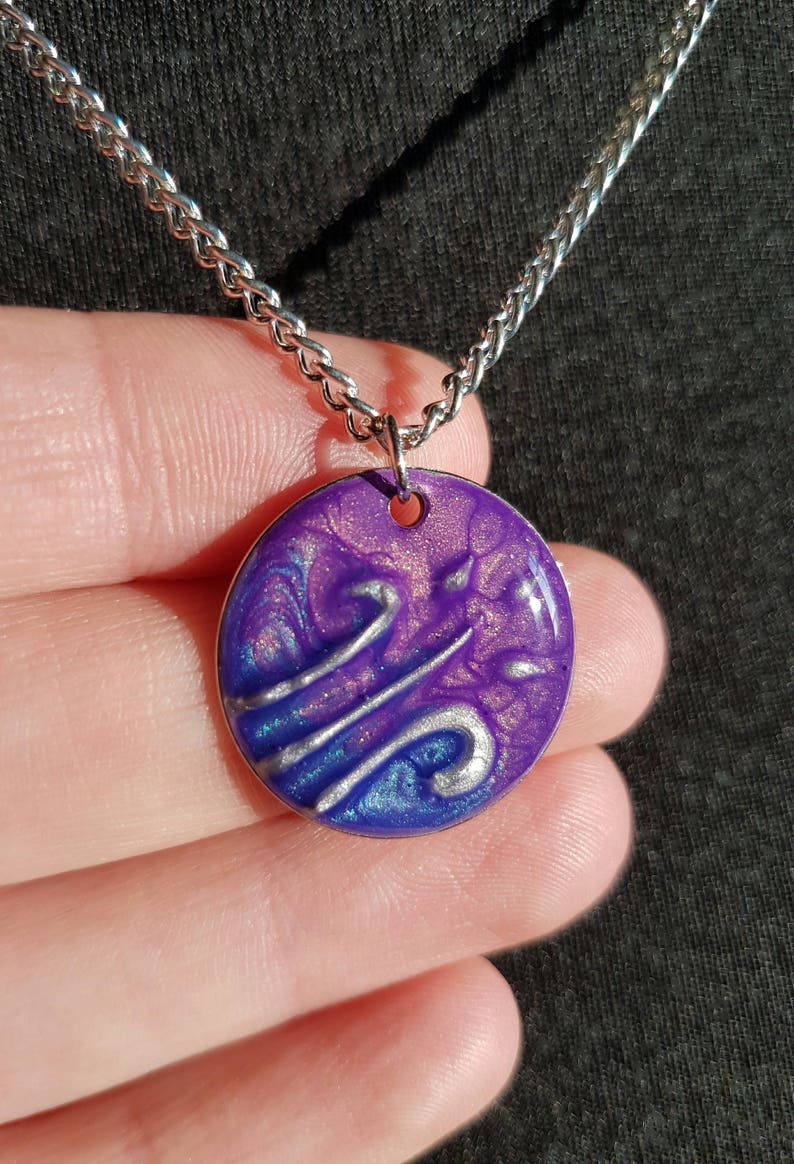 Purple & Blue Fantasy Necklace // Gift for her image 1