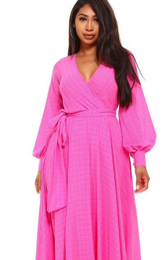 fuchsia pink maxi dress