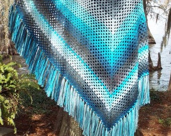 shawl with fringe ends