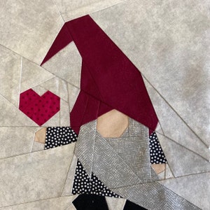 Gnome Heart Foundation Paper Piecing Pattern