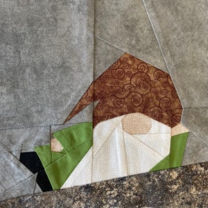 Gnome Lying Foundation Paper Piecing Pattern