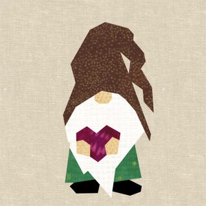 Gnome Heart Foundation Paper Piecing Pattern