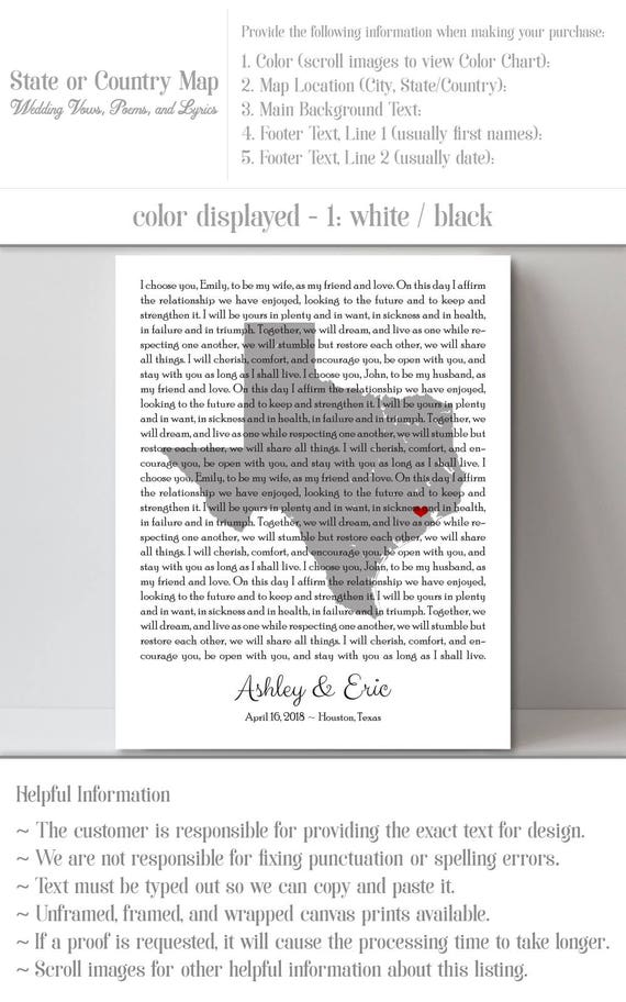 Wedding Song Print Wedding Song Lyrics Print Custom Song Etsy