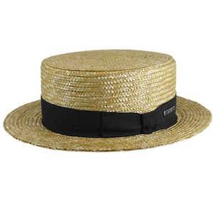 Sombrero canotier Melegari de paja hecho a mano en Italia