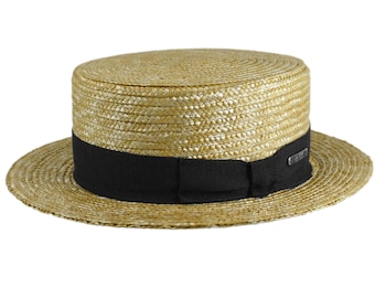 Melegari Boater straw Hat handmade in Italy