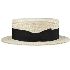Melegari Boater Straw Hat extra quality hand made in Italy
