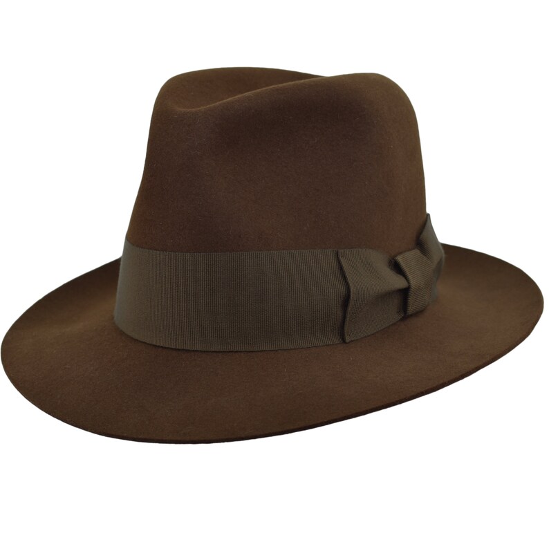 Melegari Indiana Jones Fedora replica Hat handmade | Etsy