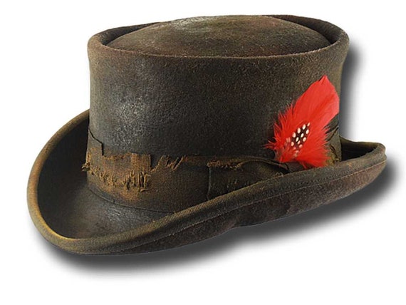 Cappello a cilindro Western Desert Rat Aged Top Hat viola : :  Prodotti Handmade