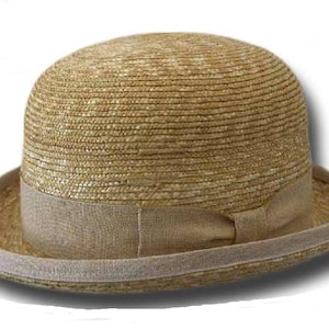 Natural Straw Bowler Hat
