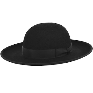 Real wool felt Saturn priest hat handmade Sergio Anzani Hatmaker