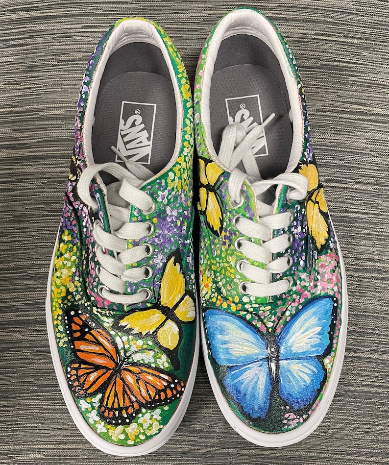 Yellow Monarch Butterfly Canvas Shoes