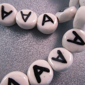 Ceramic Alphabet Letter " A " Beads 17pcs