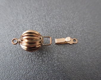14K Gold Filled Round Corrugated Safety Clasp 1pc