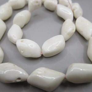 White Coral Rough Nuggets Beads 23pcs image 2