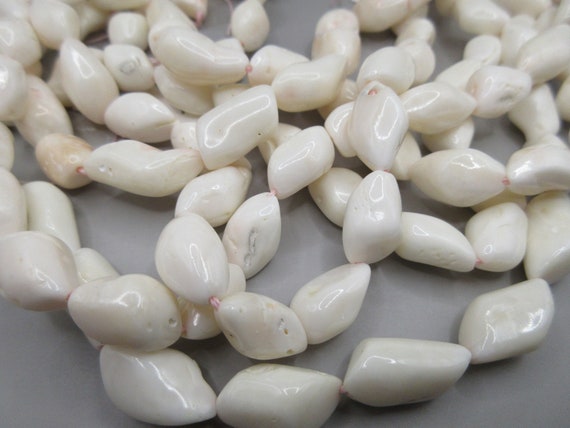 White Coral Rough Nuggets Beads 23pcs