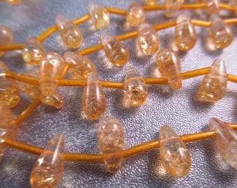 Orange Candy Quartz Teardrops Beads 38pcs