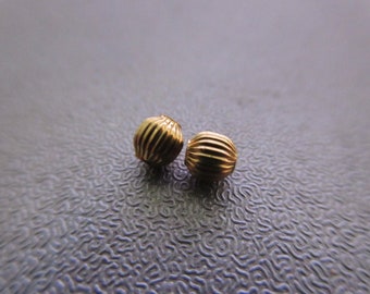 14K Gold Filled Corrugated Round Bead Spacer 4mm 2pcs