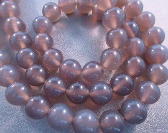 Grey Agate Round 12mm Beads 33pcs