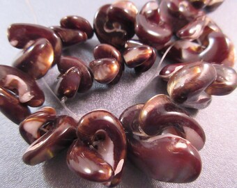 Chocolate Brown Mother Of Pearl Shell Beads 24pcs