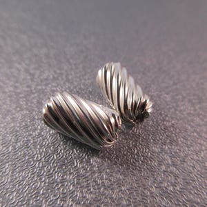 Sterling Silver Tube Corrugated Bead Spacer 12x6mm 2pcs