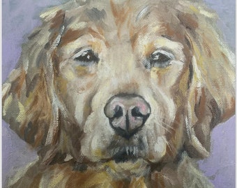 10x10 Custom Oil Pet Portrait on Canvas-Single Pets